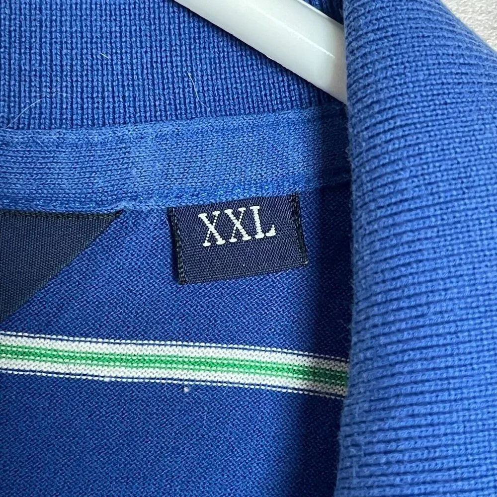 Polo Golf Ralph Lauren Polo Shirt Mens XXL Striped Blue Short Sleeve Pony Casual